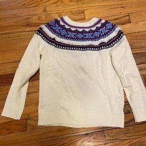 Talbots Petite Small Wool Blend Fair-Isle Sweater
